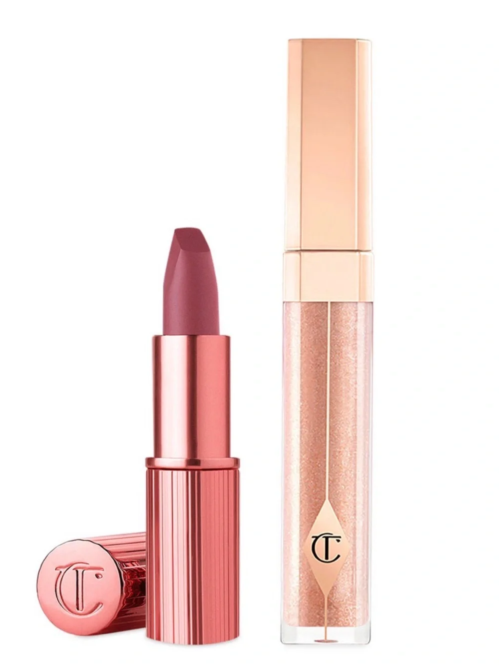 Charlotte Tilbury 90s Pink Rose Gloss & Lipstick Duo Set - Brand New